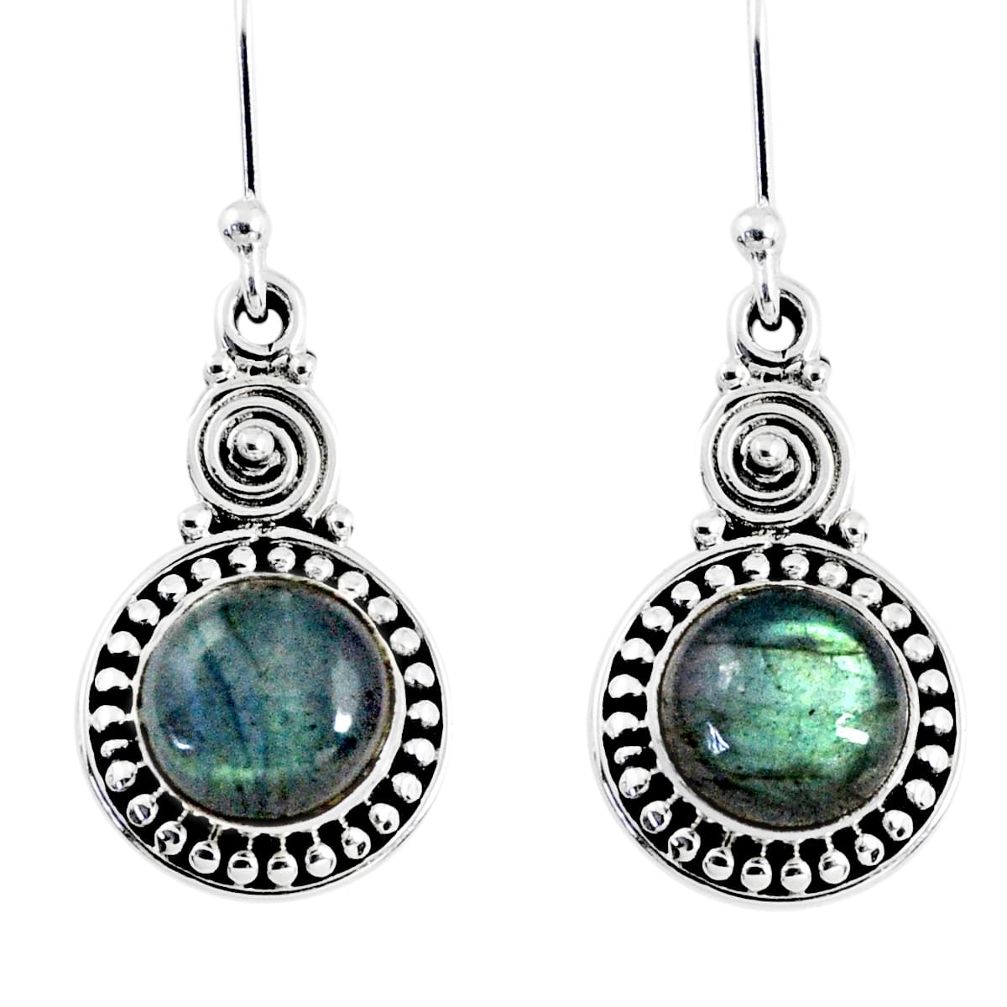 5.38cts natural blue labradorite 925 sterling silver dangle earrings r55256