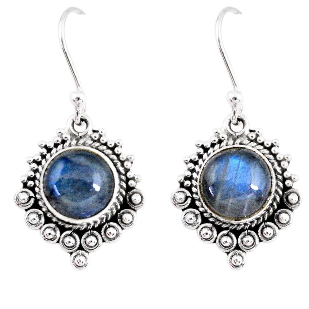 5.13cts natural blue labradorite 925 sterling silver dangle earrings r55272