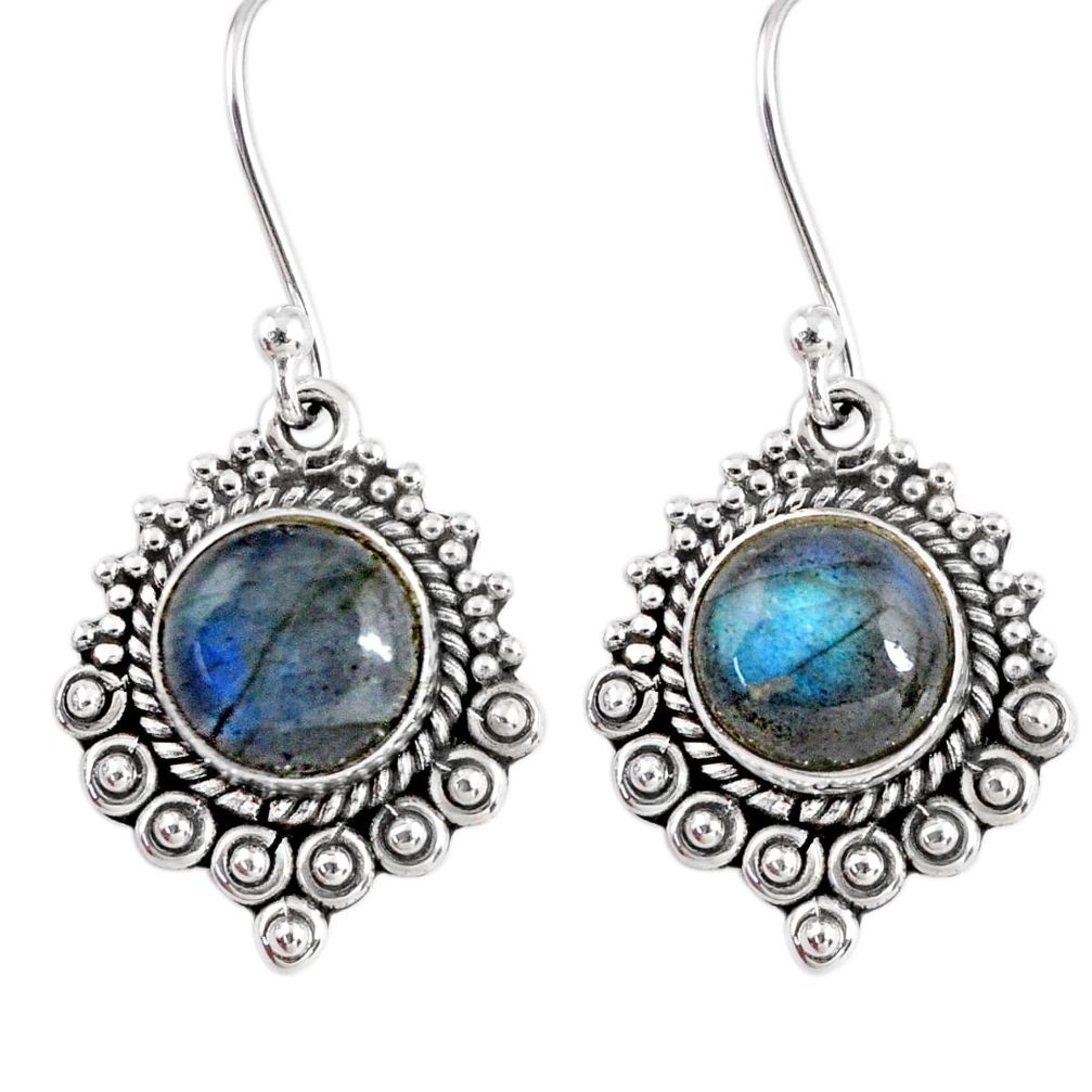 4.92cts natural blue labradorite 925 sterling silver dangle earrings r55275