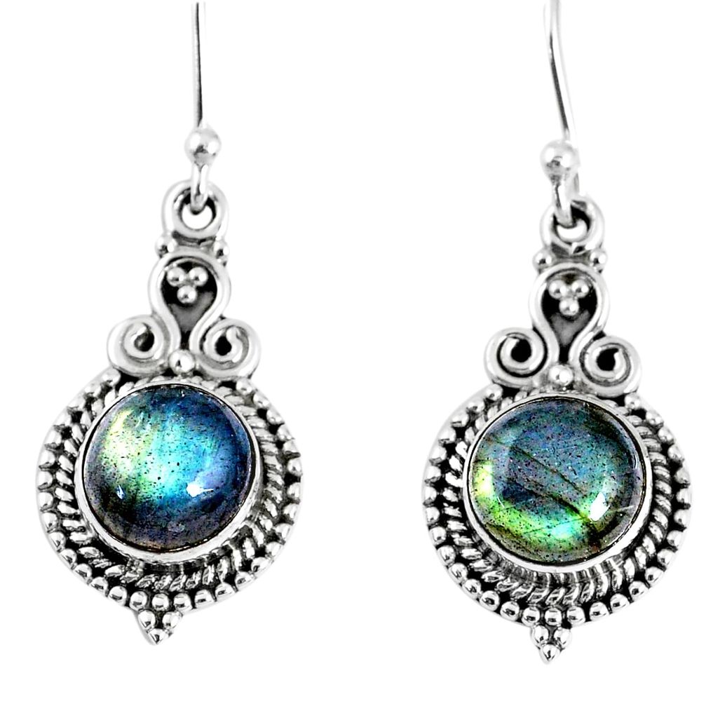 6.39cts natural blue labradorite 925 sterling silver dangle earrings r59656
