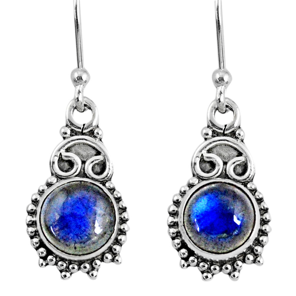 4.86cts natural blue labradorite 925 sterling silver dangle earrings r60438