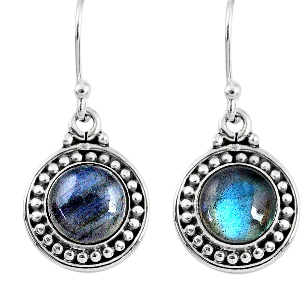 5.38cts natural blue labradorite 925 sterling silver dangle earrings r60536