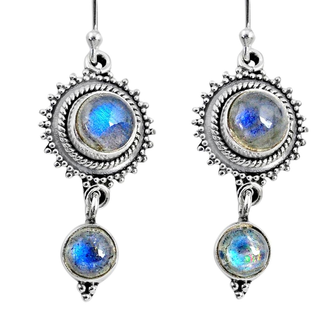 8.54cts natural blue labradorite 925 sterling silver dangle earrings r64149