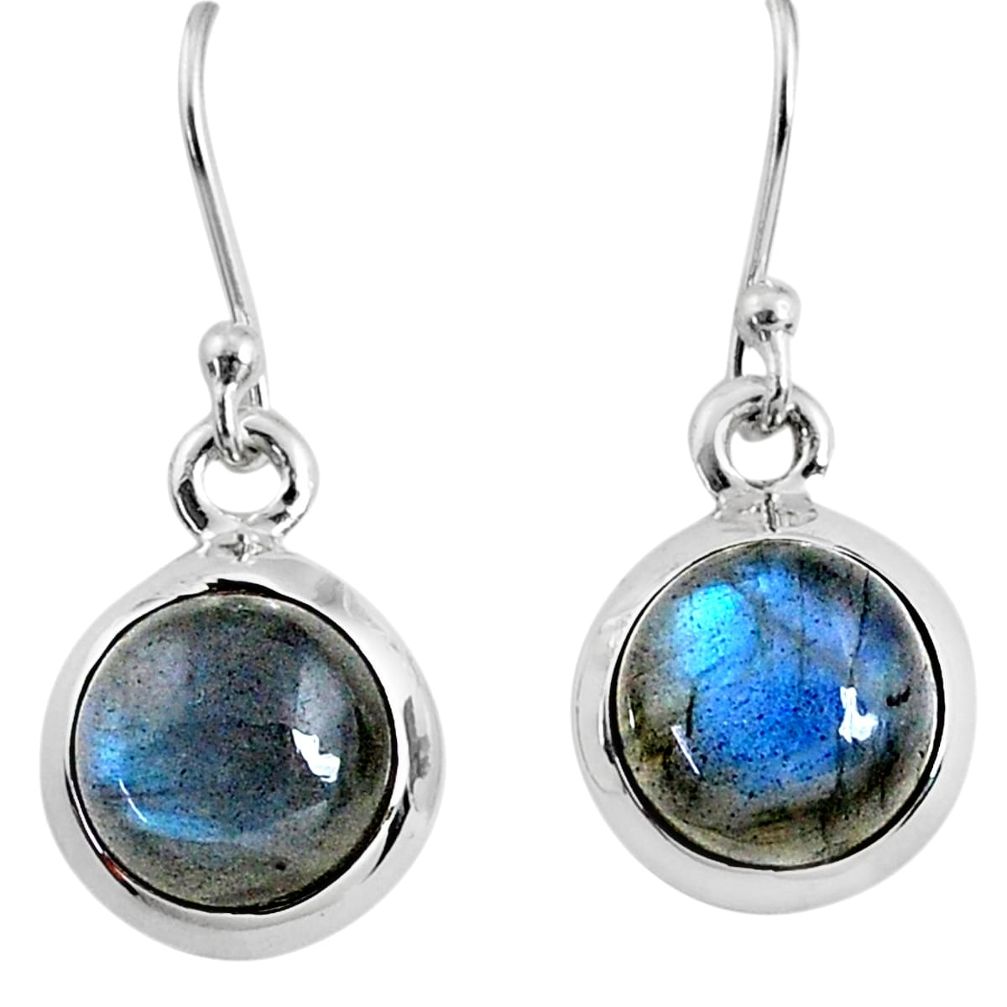 7.96cts natural blue labradorite 925 sterling silver dangle earrings r66421