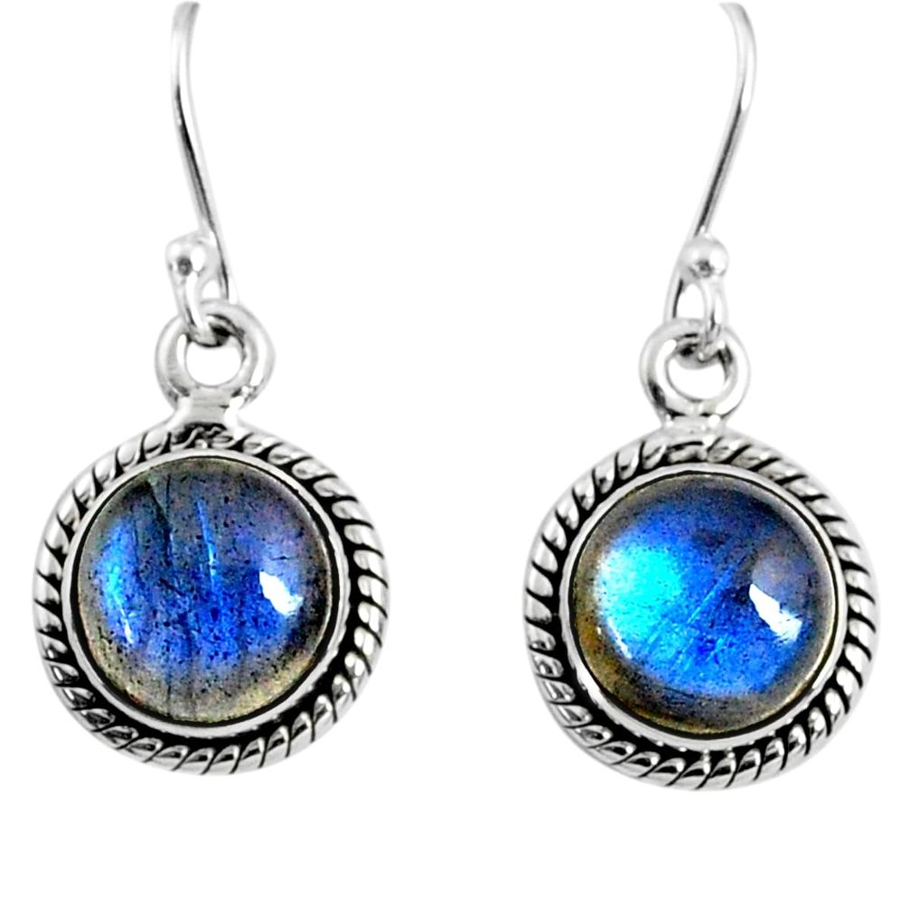 7.56cts natural blue labradorite 925 sterling silver dangle earrings r66423