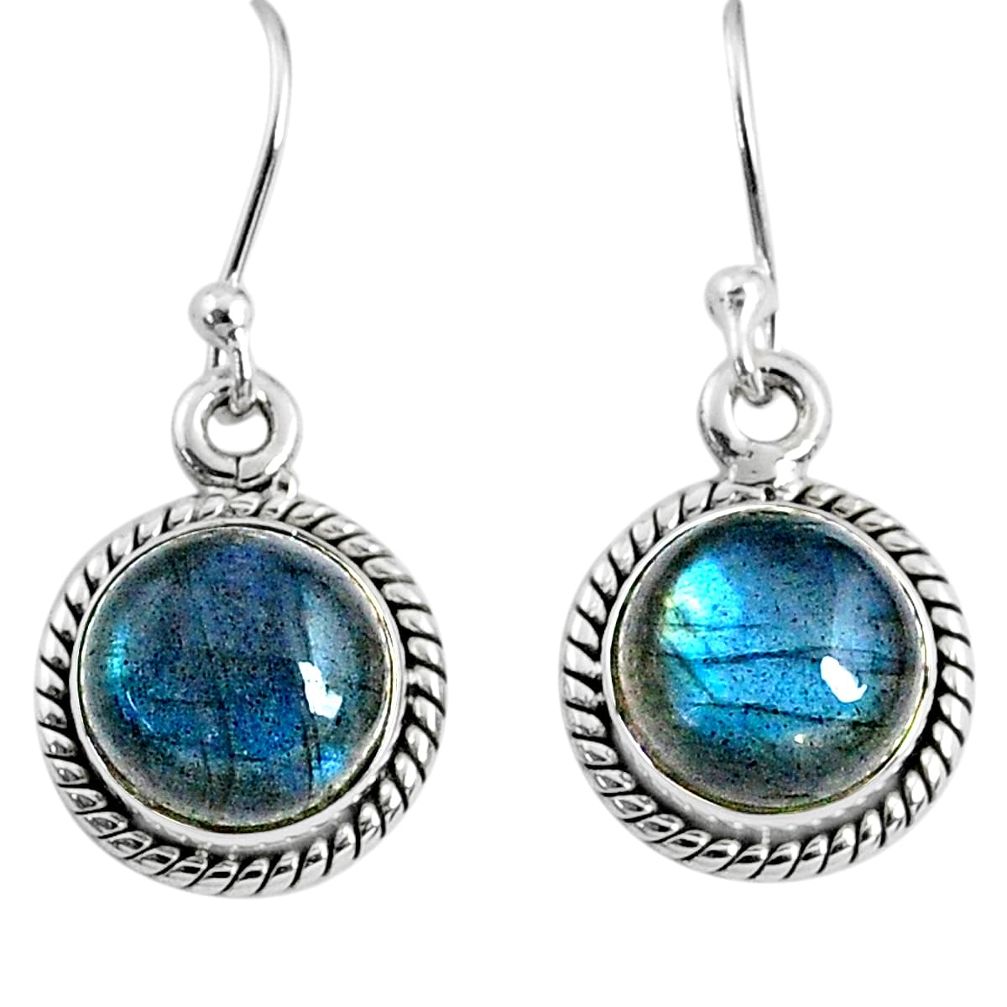 7.81cts natural blue labradorite 925 sterling silver dangle earrings r66426