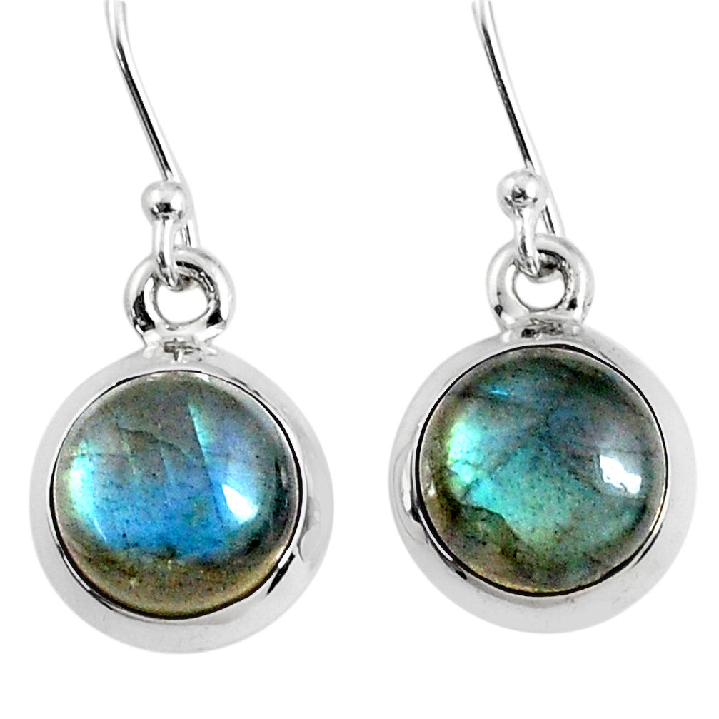 7.48cts natural blue labradorite 925 sterling silver dangle earrings r66429