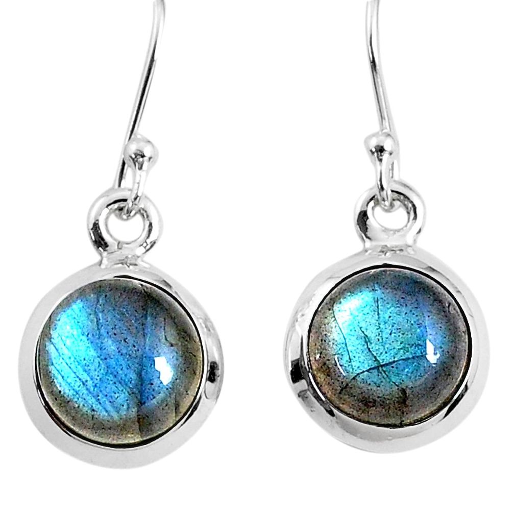 7.52cts natural blue labradorite 925 sterling silver dangle earrings r66430