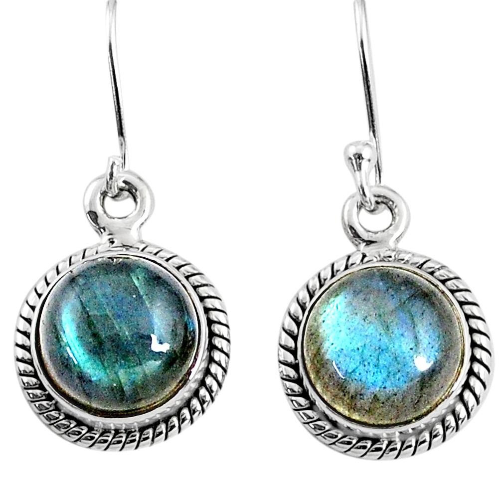 8.26cts natural blue labradorite 925 sterling silver dangle earrings r66433