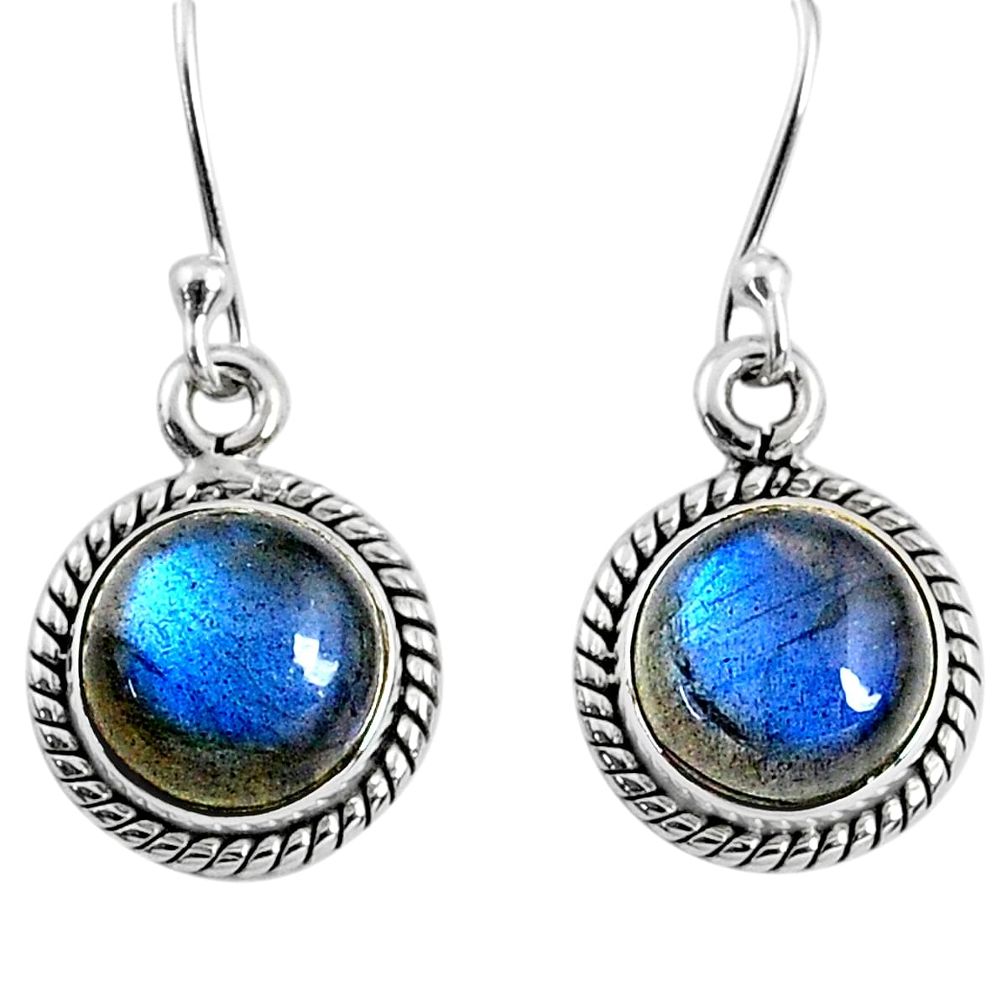 7.93cts natural blue labradorite 925 sterling silver dangle earrings r66435