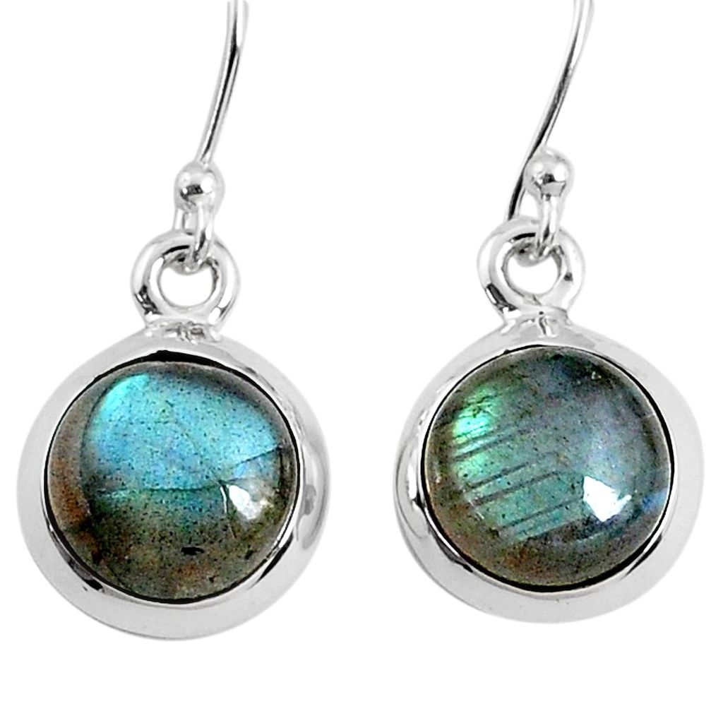 7.11cts natural blue labradorite 925 sterling silver dangle earrings r66437