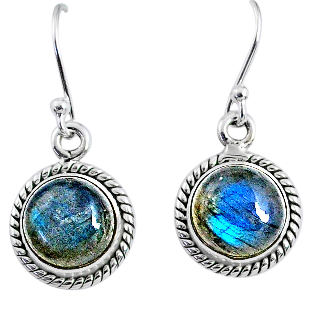 7.93cts natural blue labradorite 925 sterling silver dangle earrings r66447