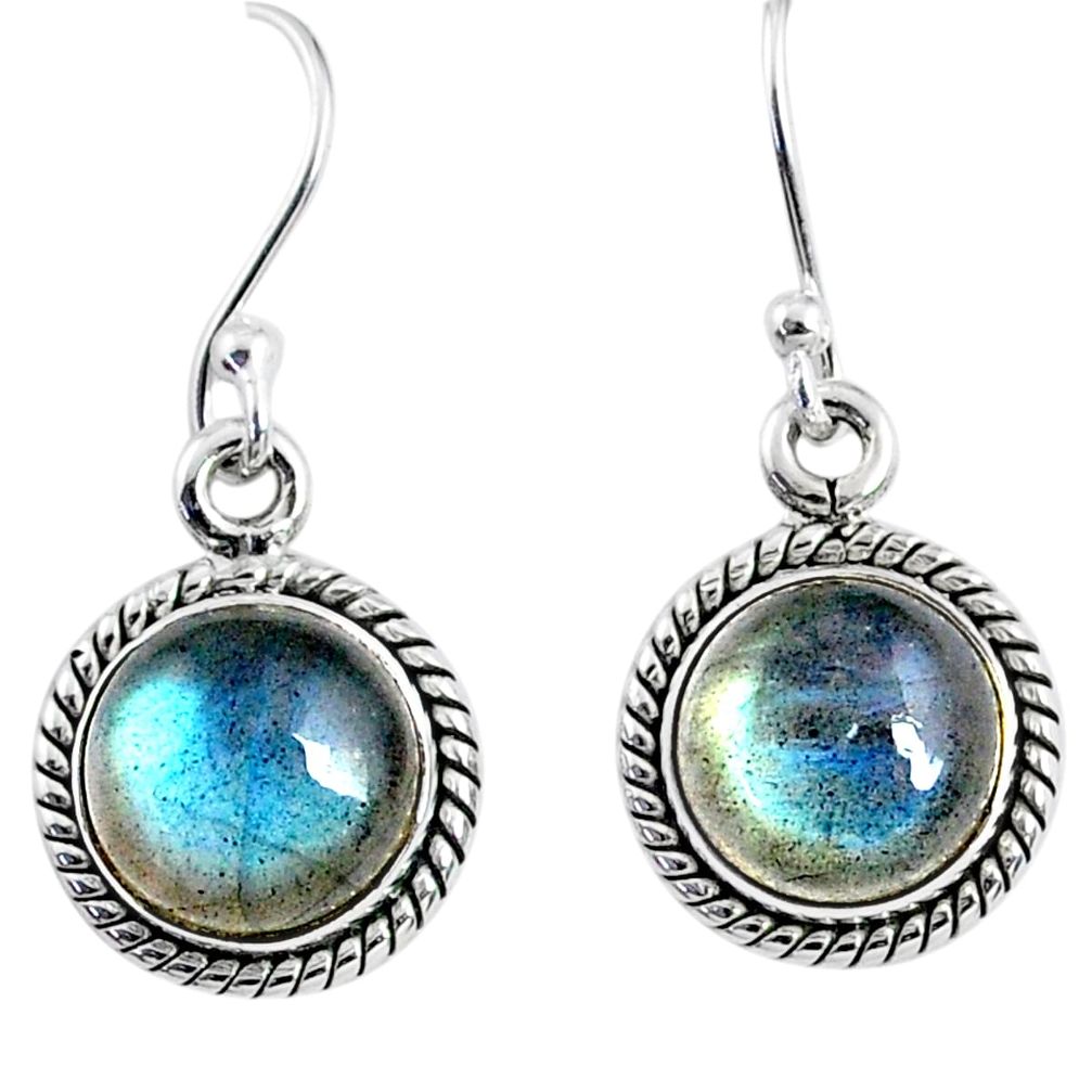 7.93cts natural blue labradorite 925 sterling silver dangle earrings r66449