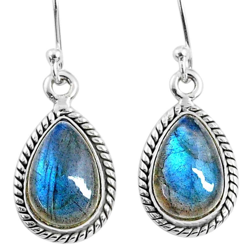 8.87cts natural blue labradorite 925 sterling silver dangle earrings r66450