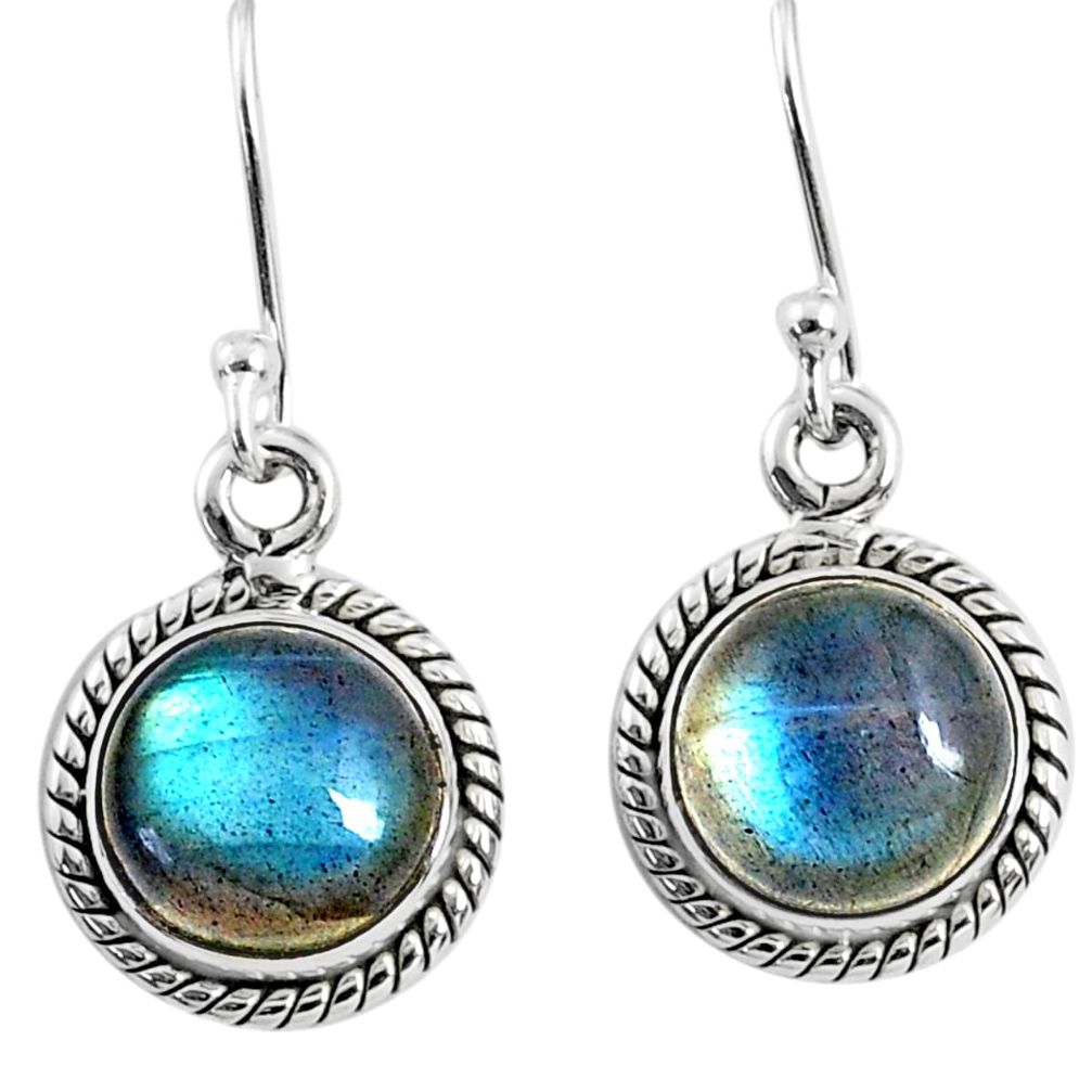 7.56cts natural blue labradorite 925 sterling silver dangle earrings r66452