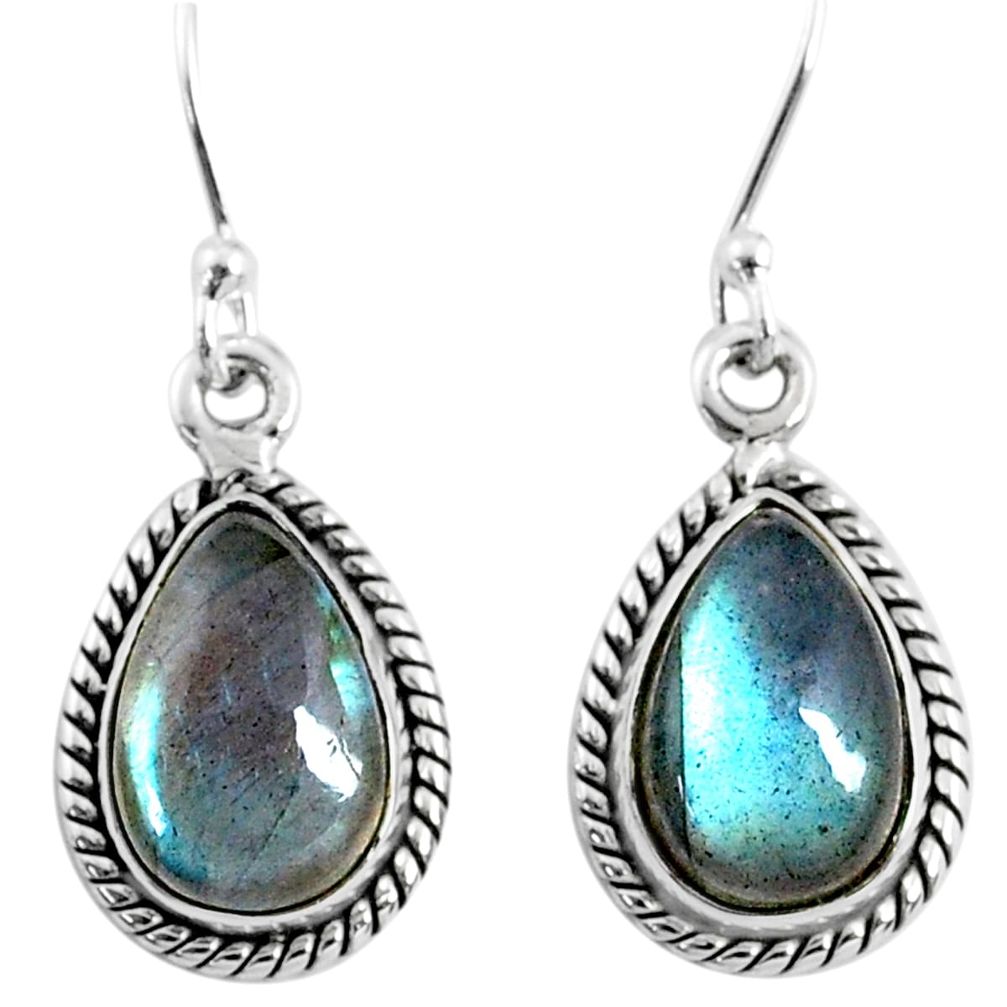 8.87cts natural blue labradorite 925 sterling silver dangle earrings r66453