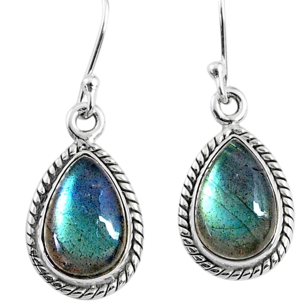 8.87cts natural blue labradorite 925 sterling silver dangle earrings r66456