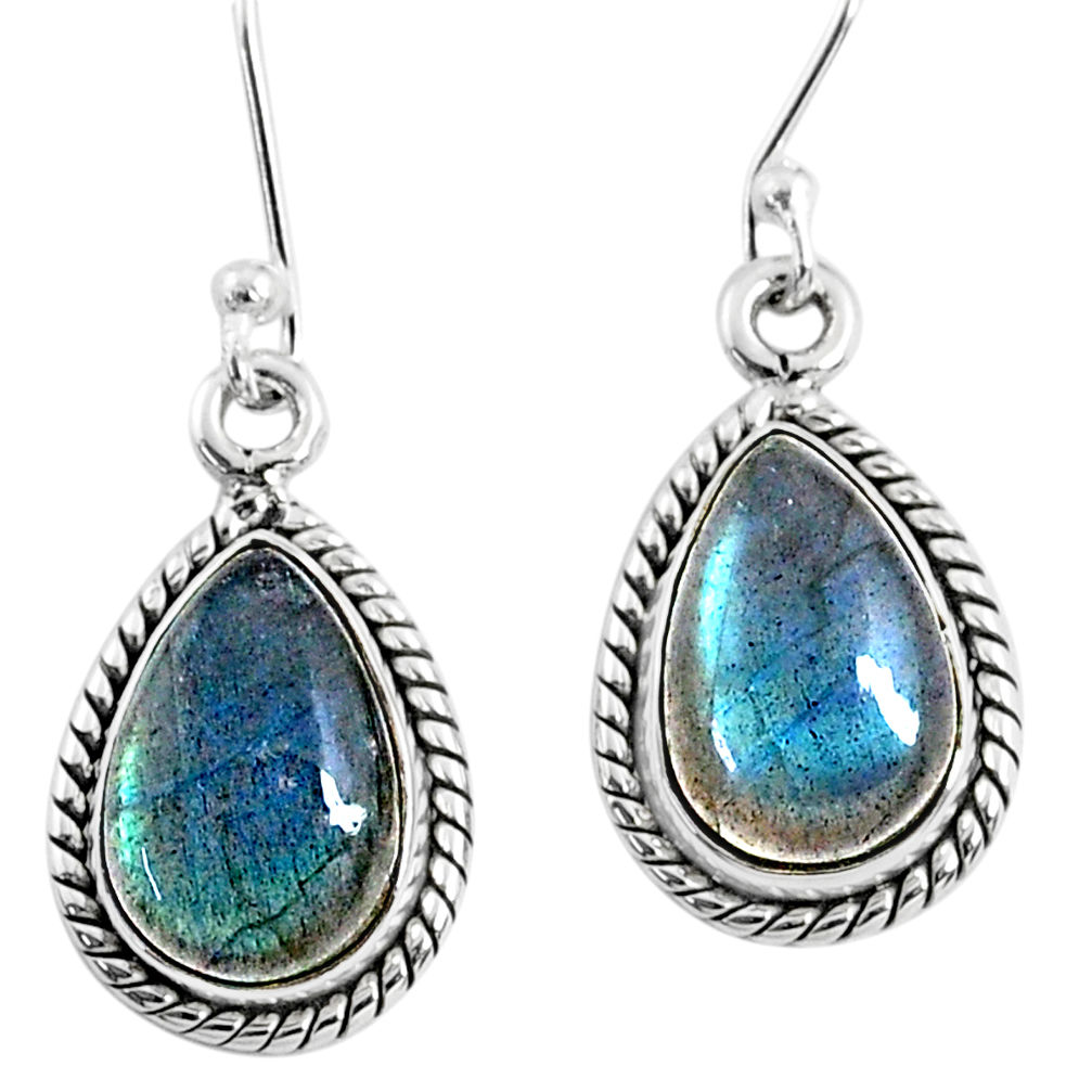 8.82cts natural blue labradorite 925 sterling silver dangle earrings r66460