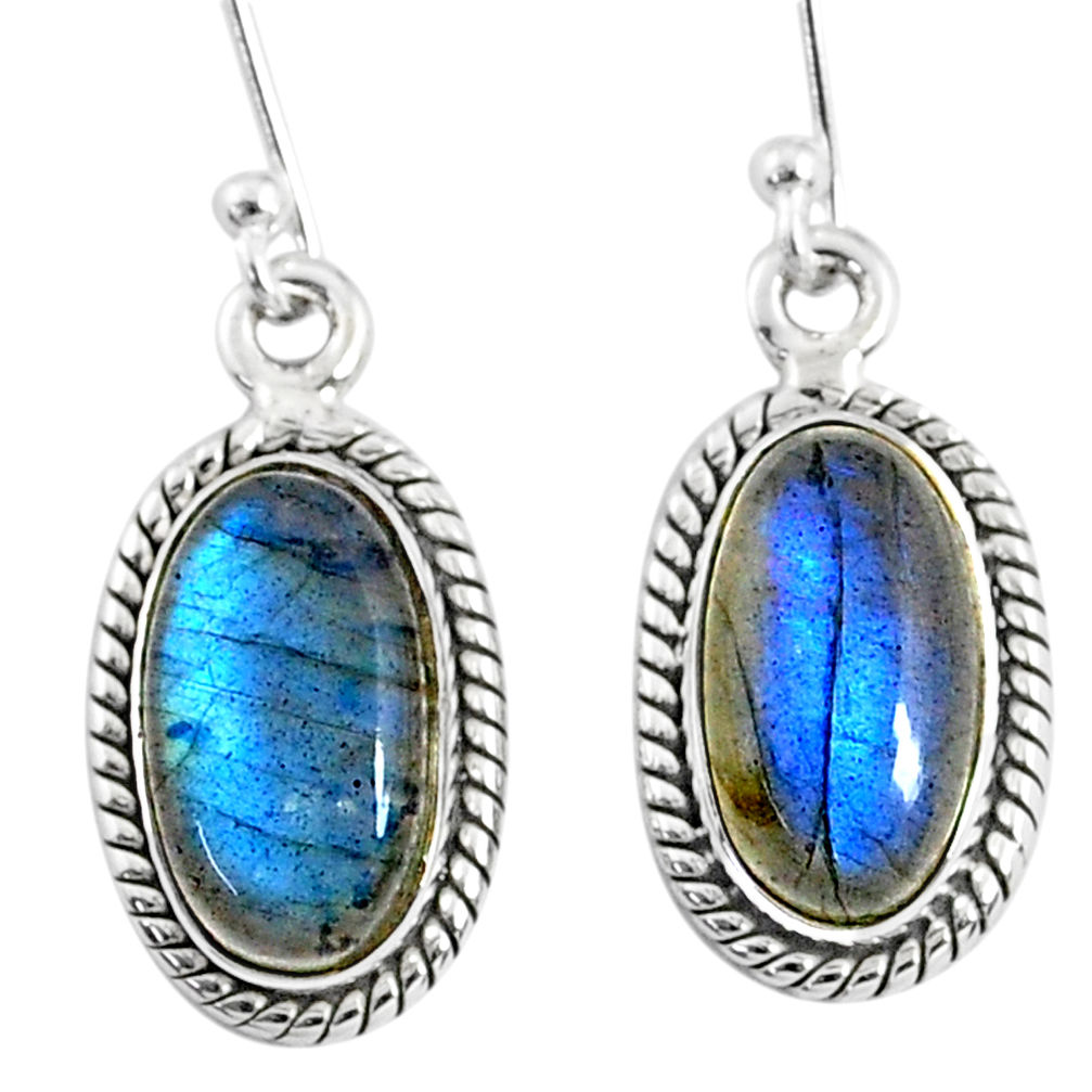 9.18cts natural blue labradorite 925 sterling silver dangle earrings r66488