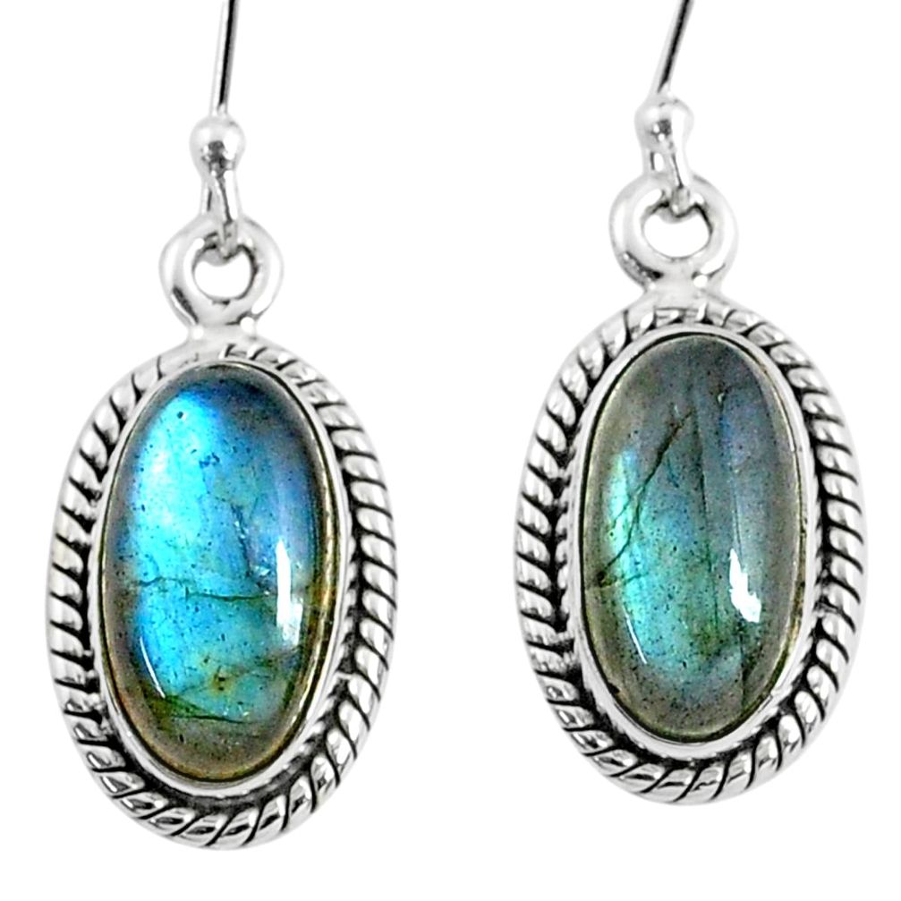 9.18cts natural blue labradorite 925 sterling silver dangle earrings r66490