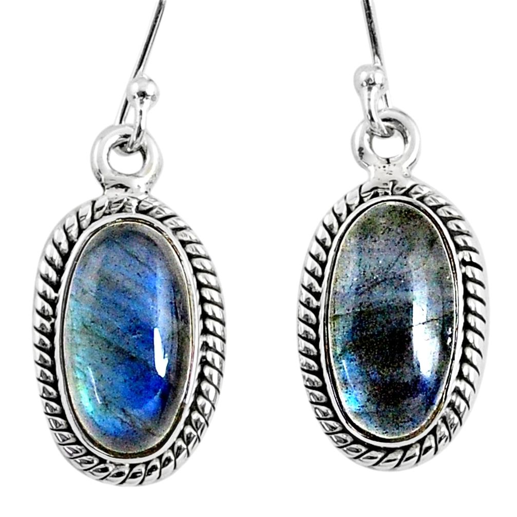 9.14cts natural blue labradorite 925 sterling silver dangle earrings r66491