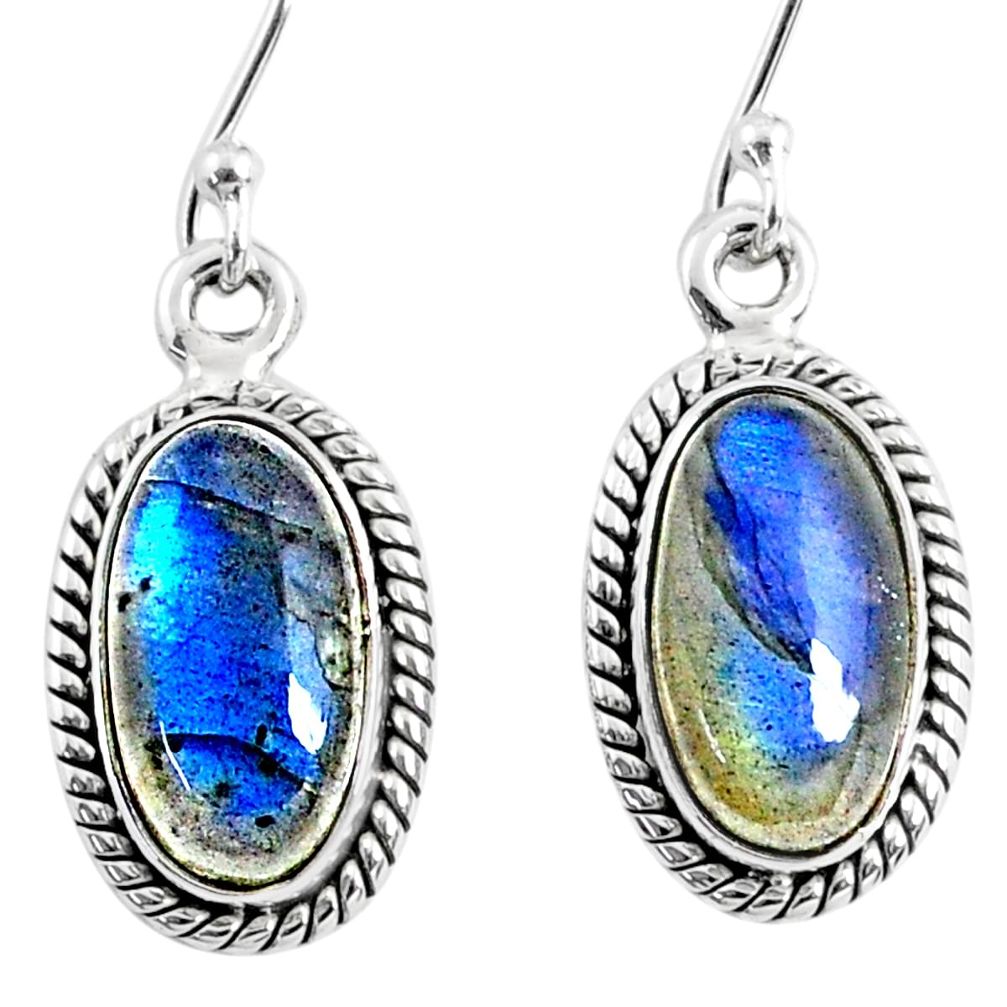 9.20cts natural blue labradorite 925 sterling silver dangle earrings r66494