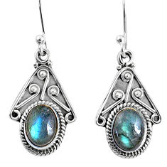 4.43cts natural blue labradorite 925 sterling silver dangle earrings r67052