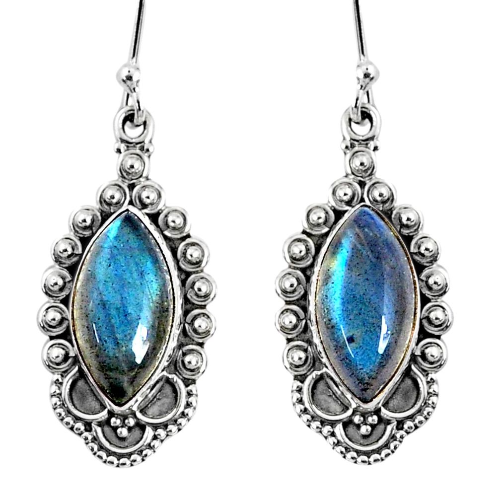 11.23cts natural blue labradorite 925 sterling silver dangle earrings r67137