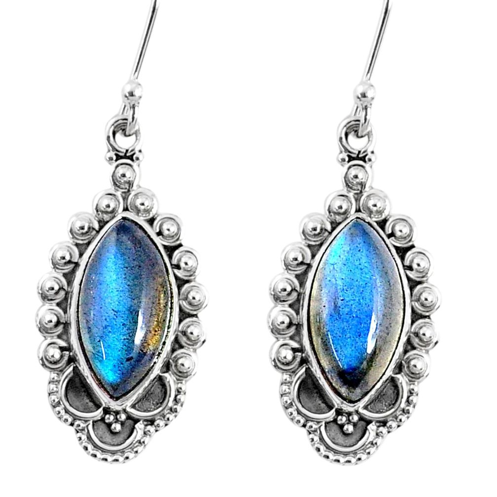 9.98cts natural blue labradorite 925 sterling silver dangle earrings r67139