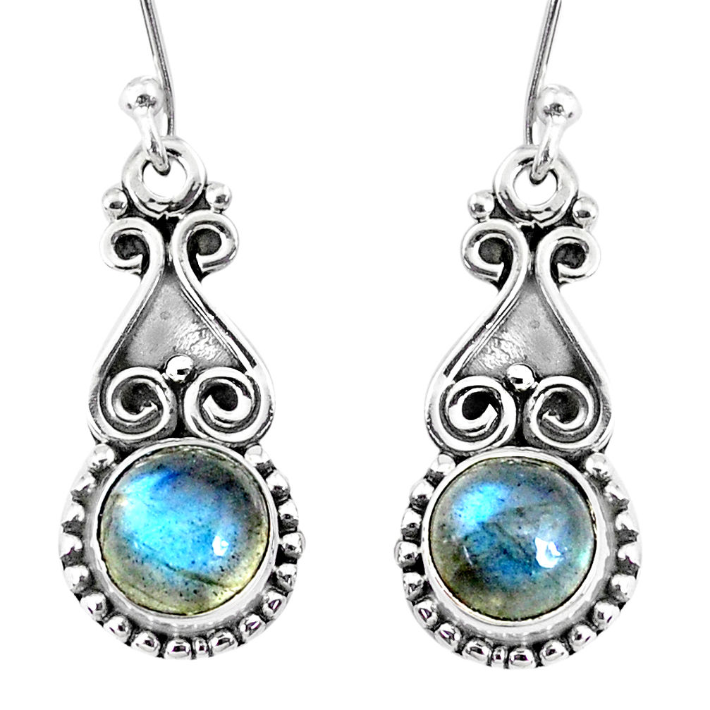 4.84cts natural blue labradorite 925 sterling silver dangle earrings r74966