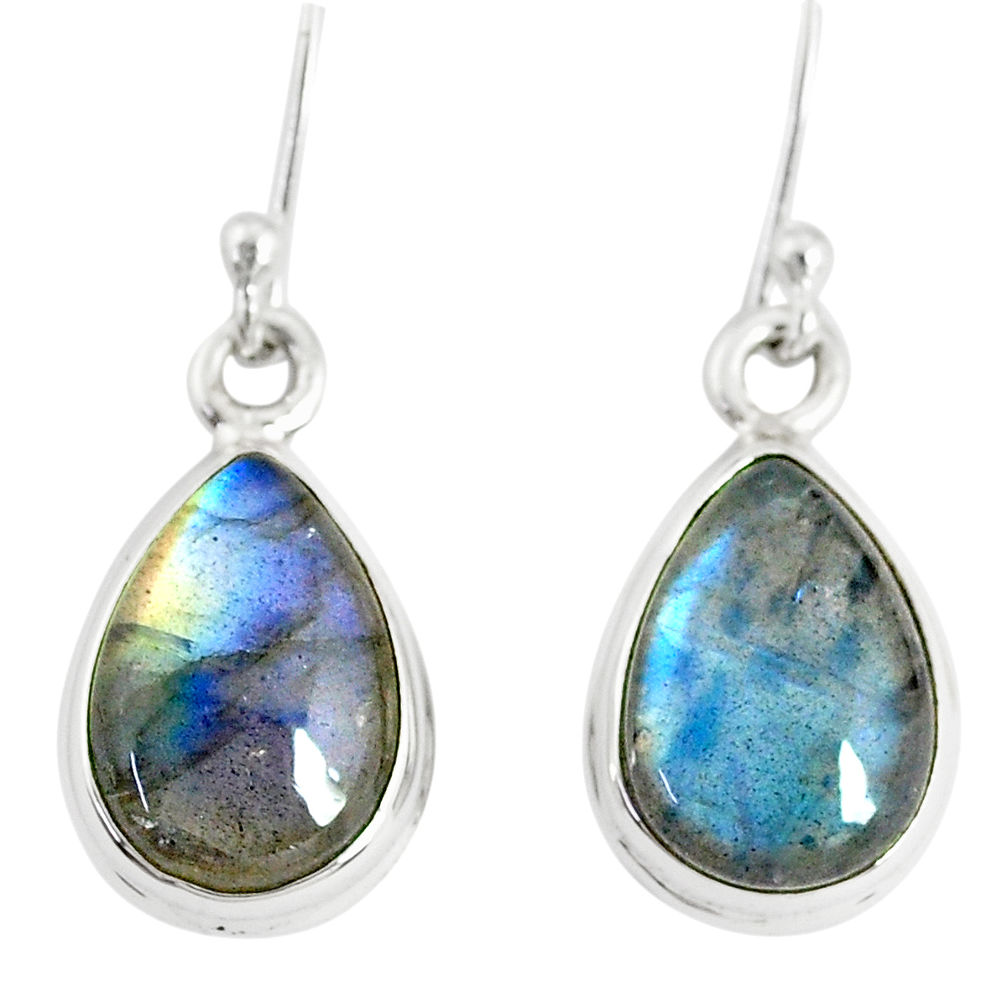 8.87cts natural blue labradorite 925 sterling silver dangle earrings r77269