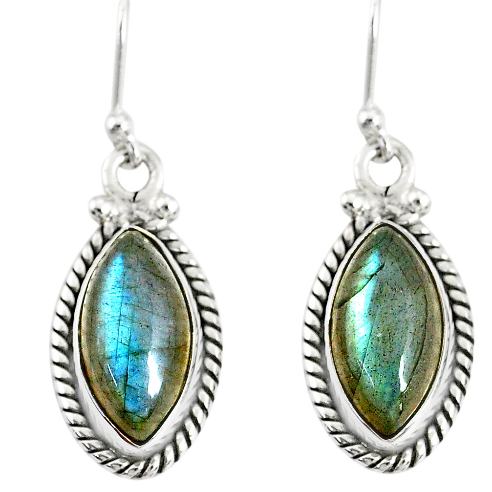 10.32cts natural blue labradorite 925 sterling silver dangle earrings r77276