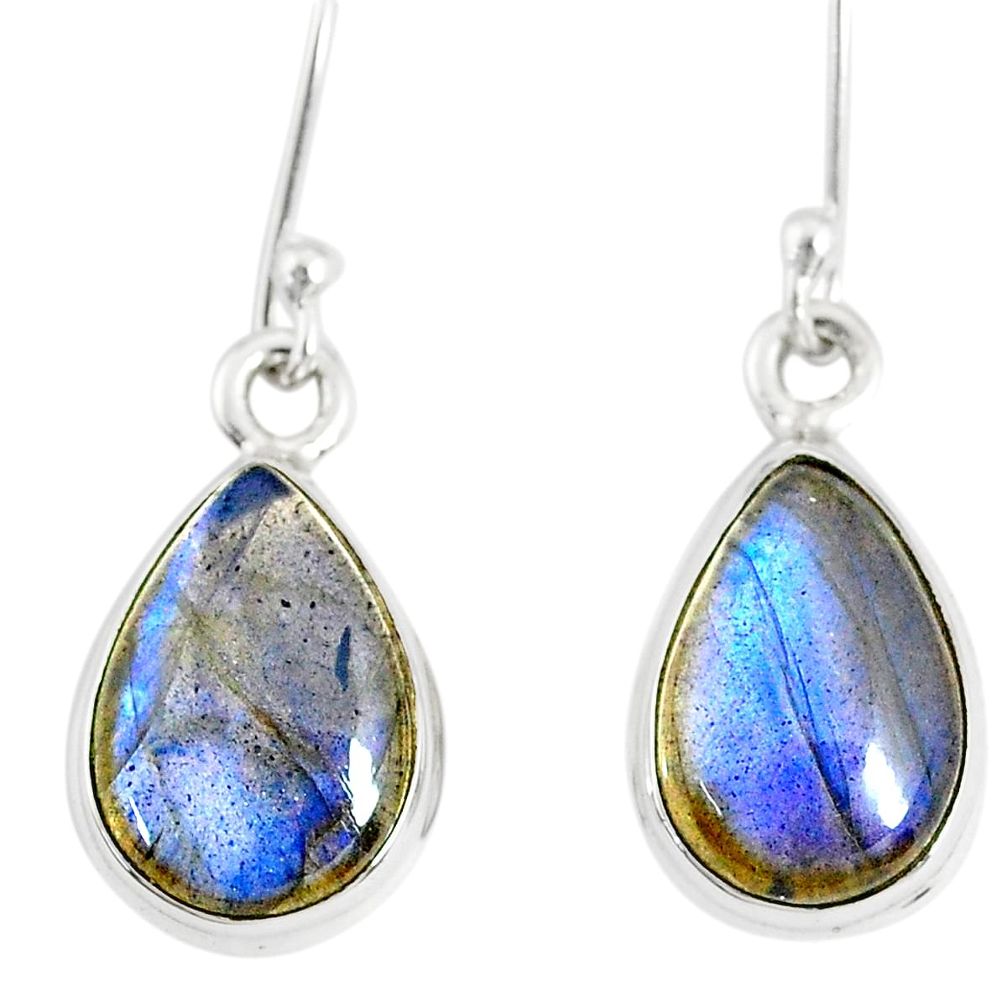9.37cts natural blue labradorite 925 sterling silver dangle earrings r77277