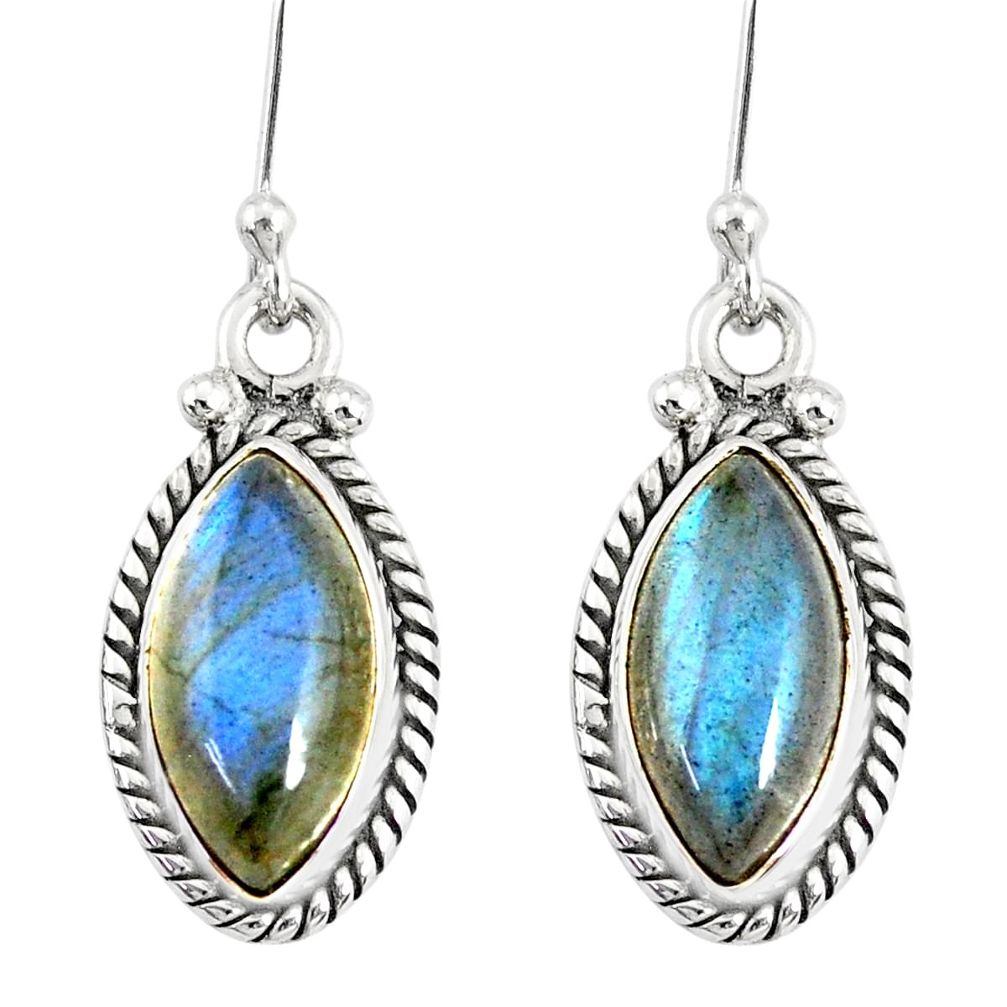 9.70cts natural blue labradorite 925 sterling silver dangle earrings r77282