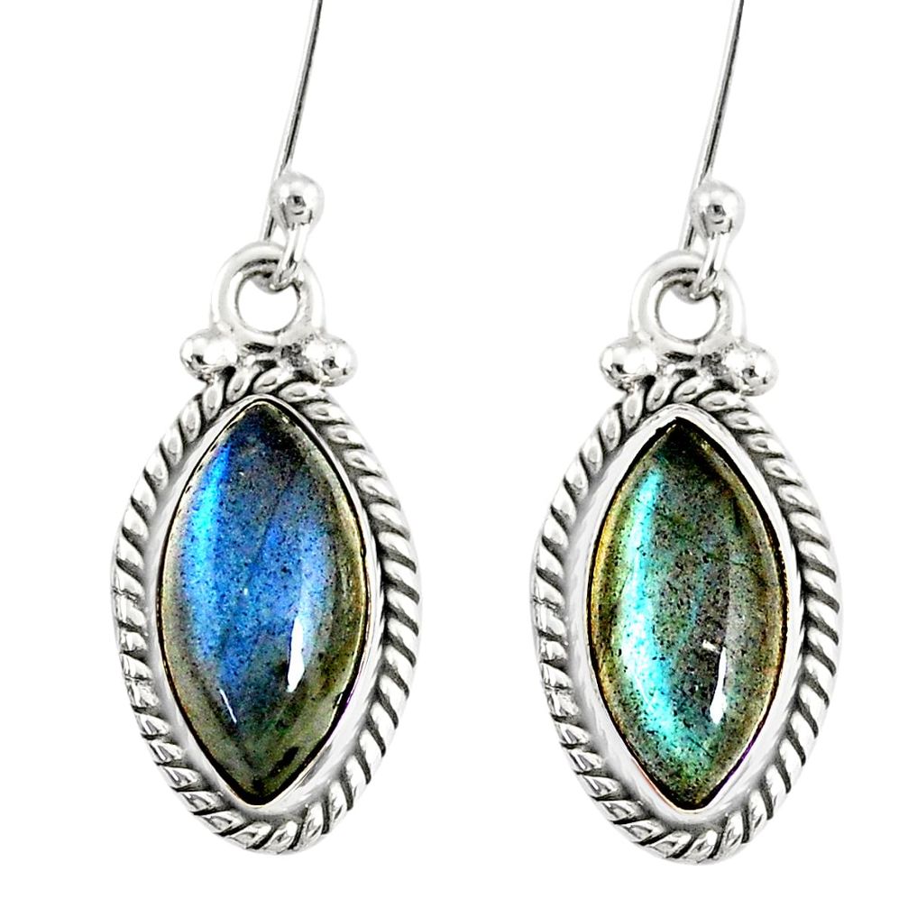 9.86cts natural blue labradorite 925 sterling silver dangle earrings r77291