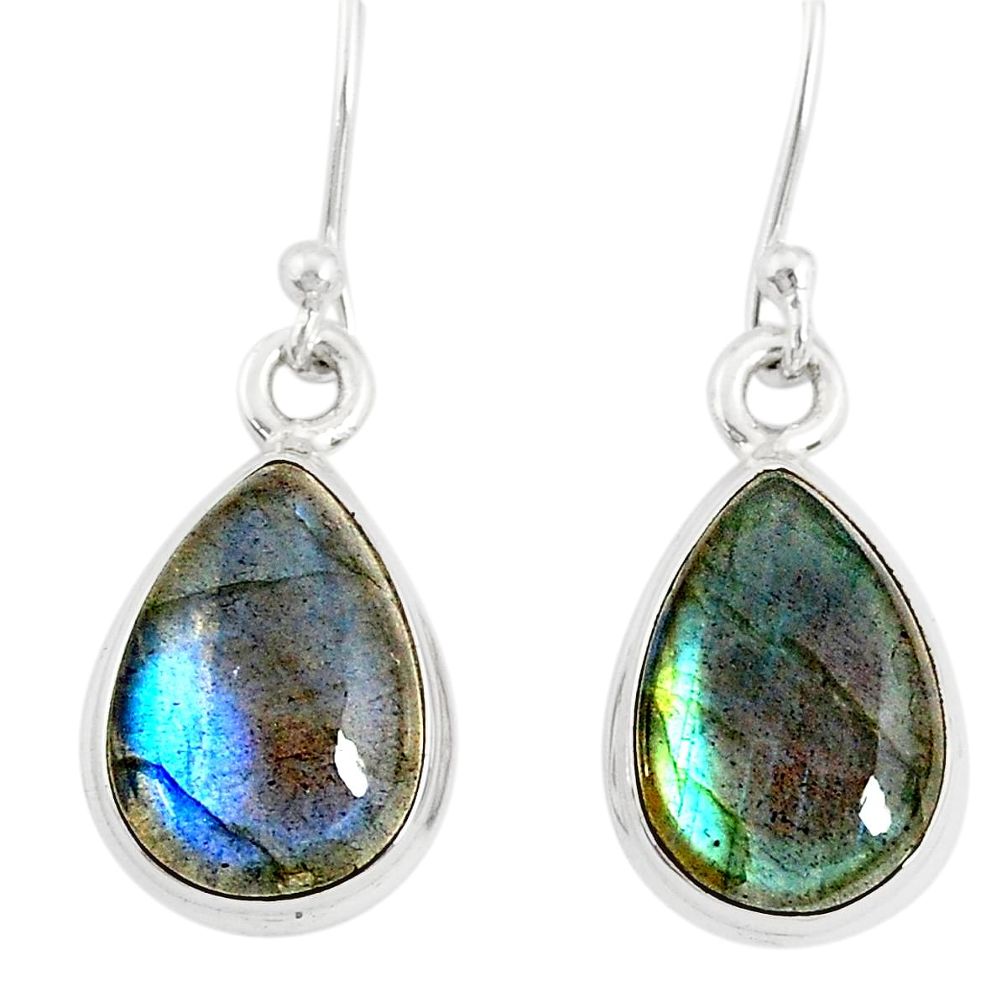 9.86cts natural blue labradorite 925 sterling silver dangle earrings r77294