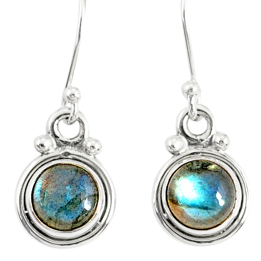 3.42cts natural blue labradorite 925 sterling silver dangle earrings r77306