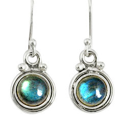 Clearance Sale- 3.40cts natural blue labradorite 925 sterling silver dangle earrings r77308