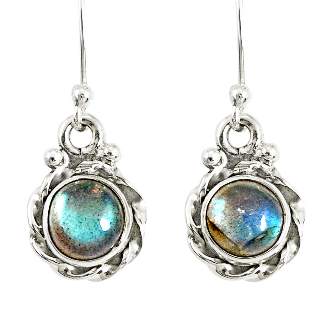 3.18cts natural blue labradorite 925 sterling silver dangle earrings r77313