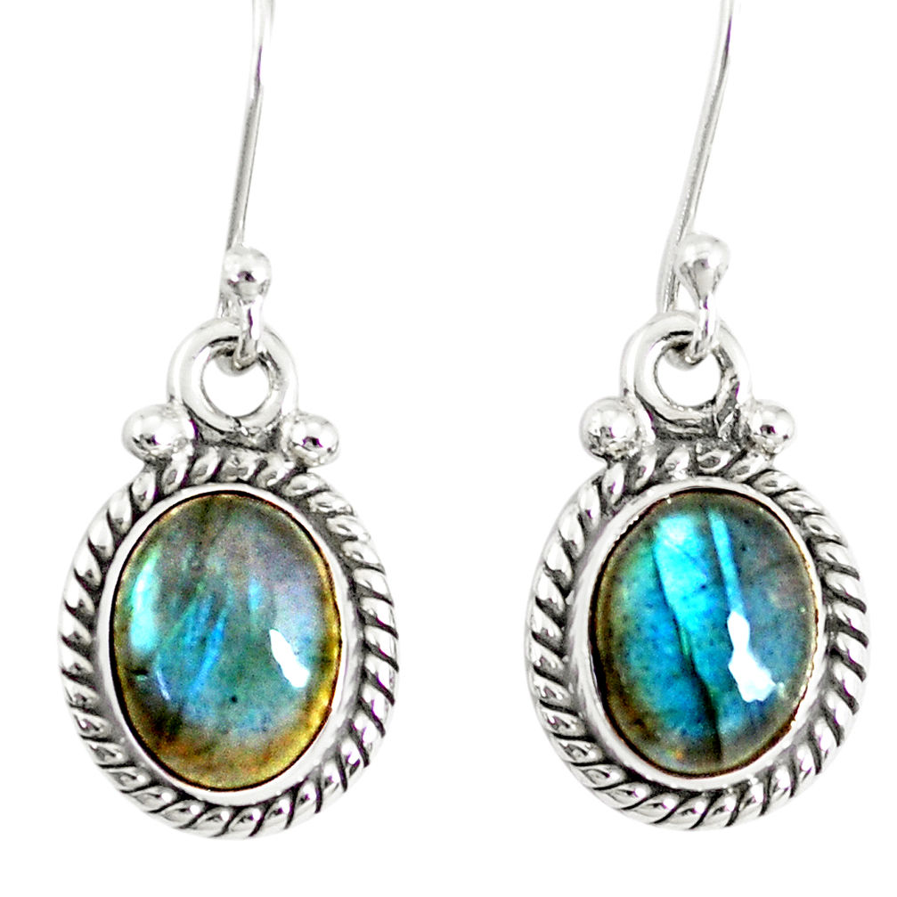 4.62cts natural blue labradorite 925 sterling silver dangle earrings r77323