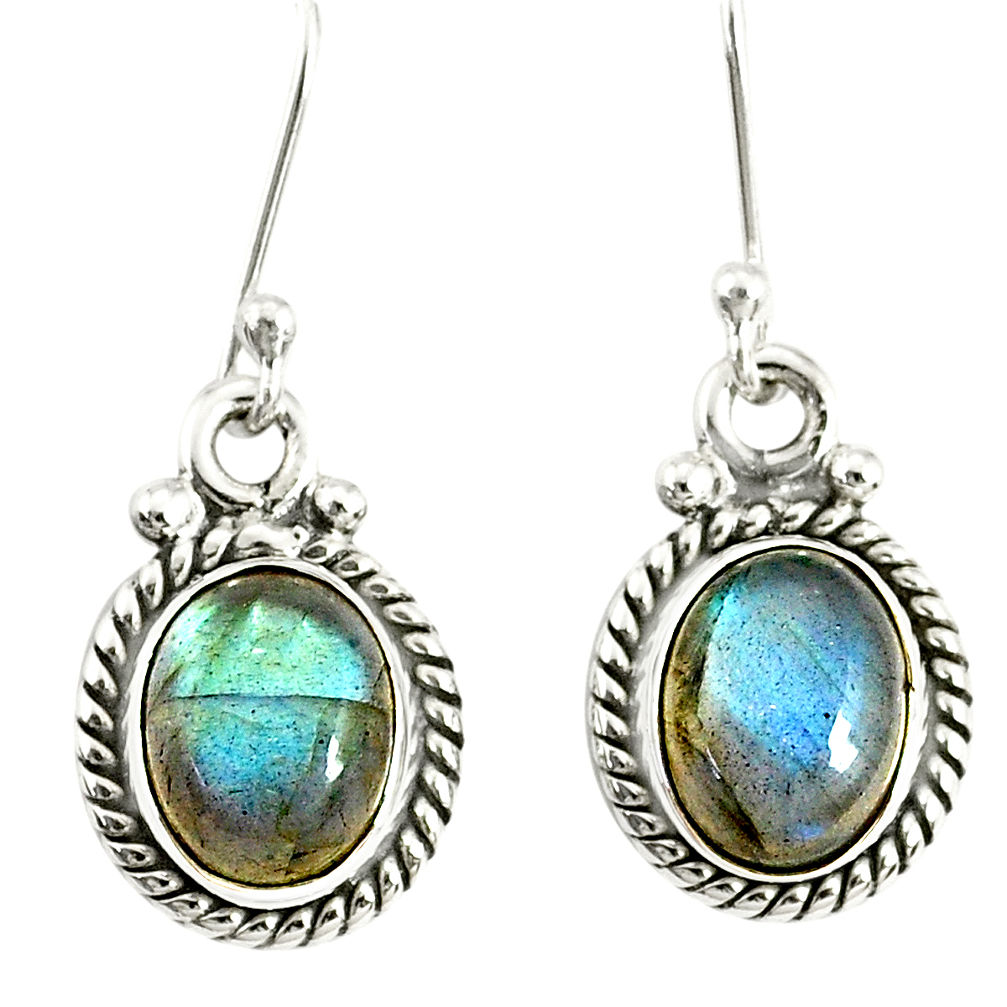 4.34cts natural blue labradorite 925 sterling silver dangle earrings r77325