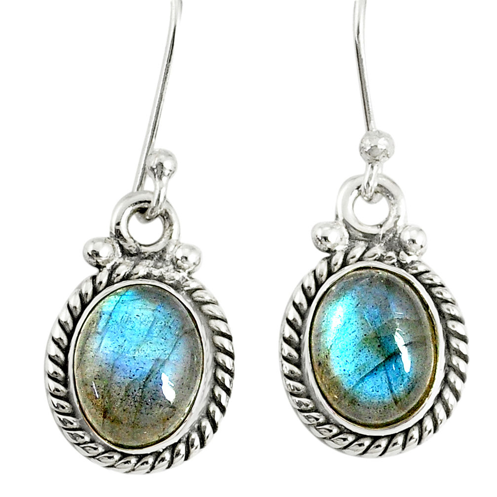 4.40cts natural blue labradorite 925 sterling silver dangle earrings r77326