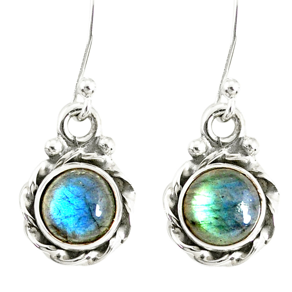 3.17cts natural blue labradorite 925 sterling silver dangle earrings r77327