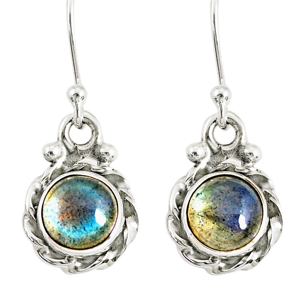 3.18cts natural blue labradorite 925 sterling silver dangle earrings r77331