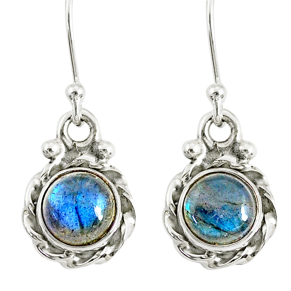 3.42cts natural blue labradorite 925 sterling silver dangle earrings r77333
