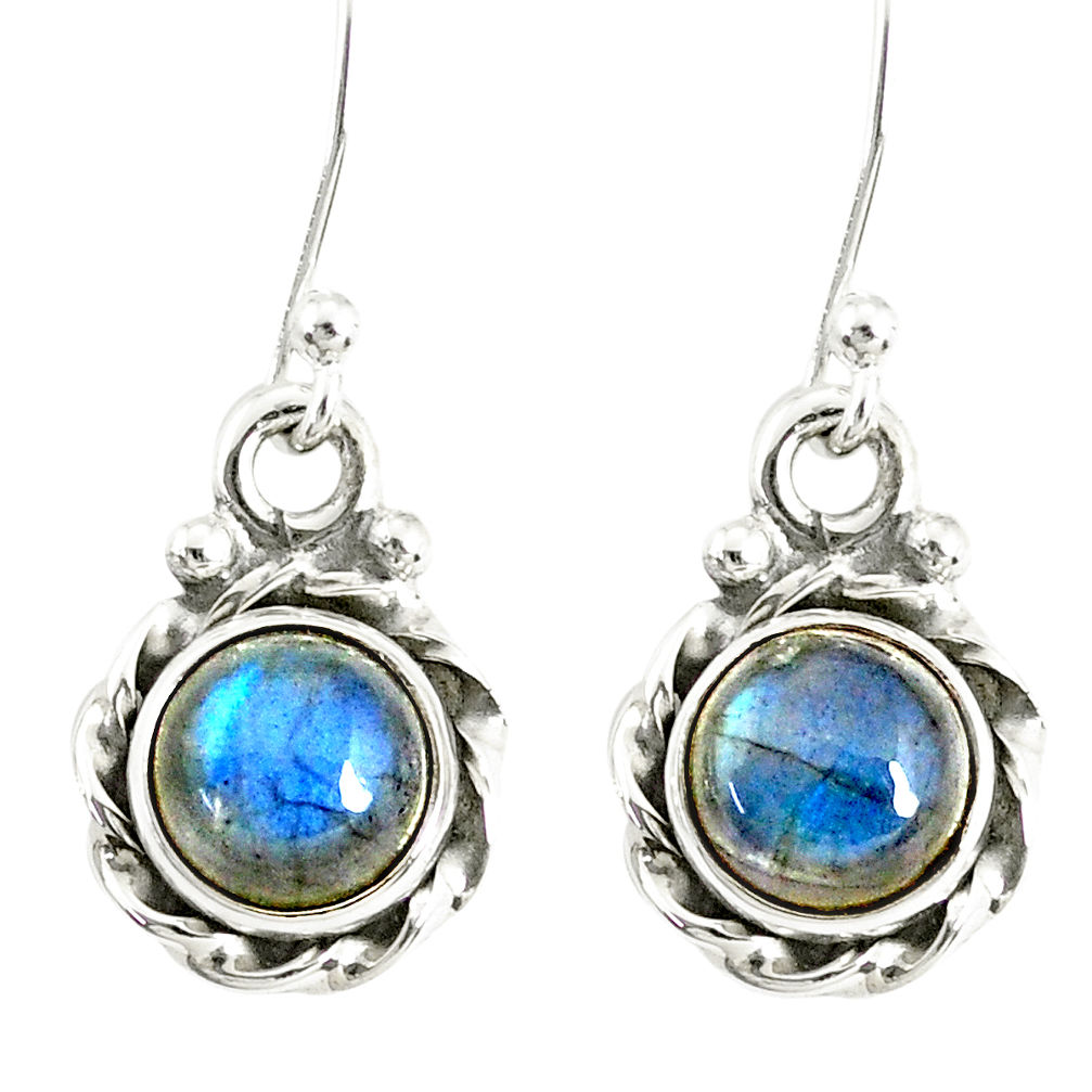 3.21cts natural blue labradorite 925 sterling silver dangle earrings r77334