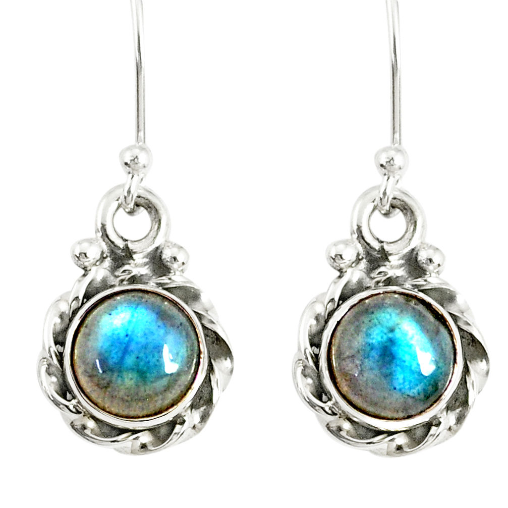 3.17cts natural blue labradorite 925 sterling silver dangle earrings r77337