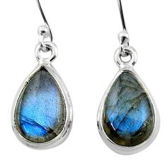 7.97cts natural blue labradorite 925 sterling silver dangle earrings t13999