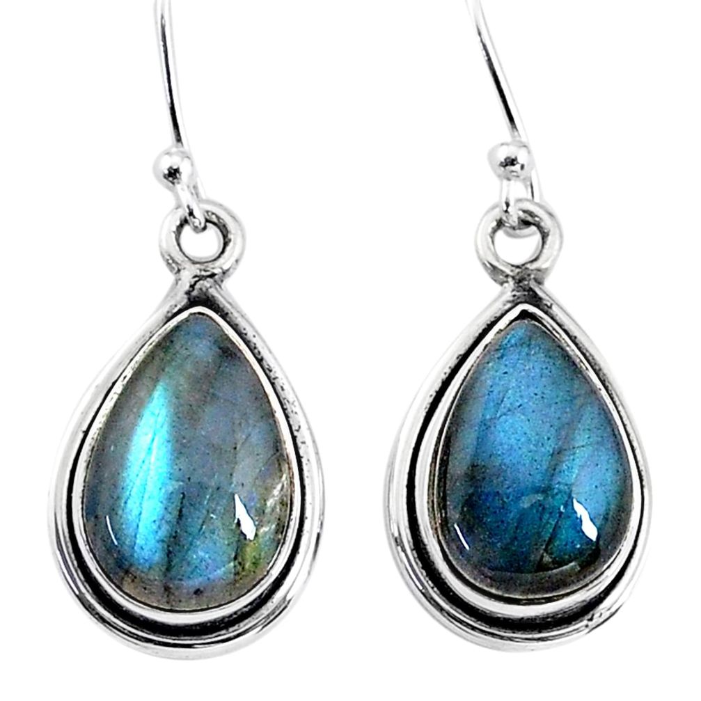 9.57cts natural blue labradorite 925 sterling silver dangle earrings t15983