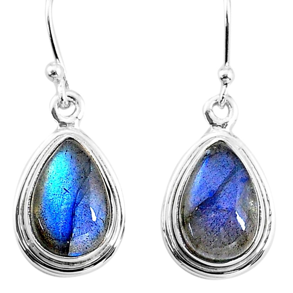 8.06cts natural blue labradorite 925 sterling silver dangle earrings t16186